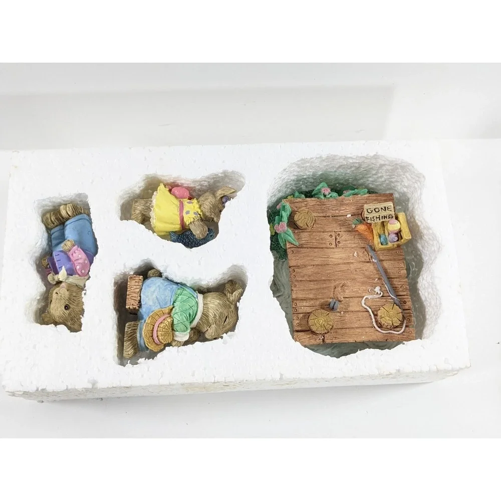 Mervyn's 7 Pc Bunny Fishing Set Collection Easter‎ Vtg Original Box RARE  1995